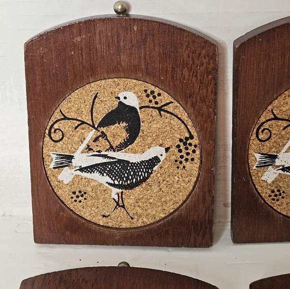 Vintage 1960s Hi Mark Rustic Wood CORK Bird Cage Design Made in Taiwan - Picture 8 of 10